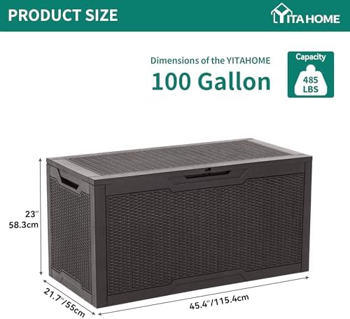 YITAHOME 100 Gallon Resin Deck Box - Image 6