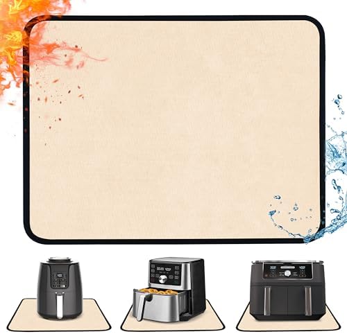 Heat Resistant Mats for Air Fryer on Countertop, 24 x 16in, Khaki by Amerbro