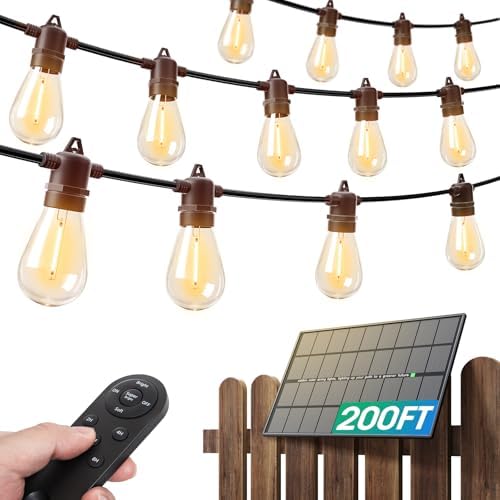 addlon 200FT(192+8) Solar String Lights Outdoor, Last 20+ Hrs, USB Charging by addlon