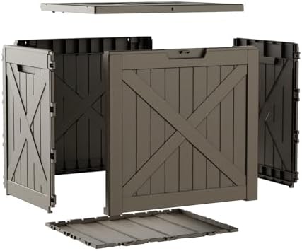 ROJIK 33 Gallon Resin Deck Box, Lockable Waterproof Weatherproof Outdoor Storage Container for Garden Tools, Cushions & Outdoor Accessories(Grey) - Image 6