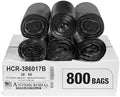 Aluf Plastics High Density Trash Bags, 60 Gallon, 800 Count, 17 Micron (eq), 38" x 60", Black, for Bathroom, Office, Industrial, Commercial, Janitorial, Municipal, Recycling by AlufPlastics