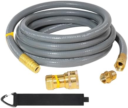 10FT 1/2" Natural Gas/Hose with Quick Couplings, Natural Gas/Steam Retrofit Kit for BBQs, Grills, Pizza Ovens, Deck Heating and Low Pressure Appliances by DQSDC