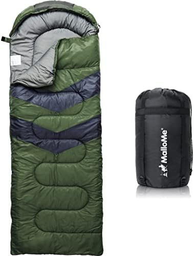 MalloMe Sleeping Bags for Adults Cold Weather & Warm - Backpacking Camping Sleeping Bag for Kids 10-12, Girls, Boys - Lightweight Compact Camping Essentials Gear Accessories Hiking Sleep Must Haves by MalloMe
