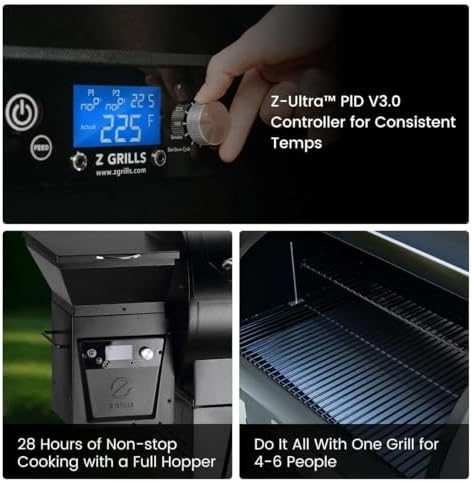 Z GRILLS 2026 Electric Pellet Smoker & Grill, 700 sq. in Cooking Space, PID 3.0 Precision Control, Dual Meat Probes, 28-Hour Hopper, Dual-Wall Insulated Base, 8-in-1 BBQ with Cover - Image 4
