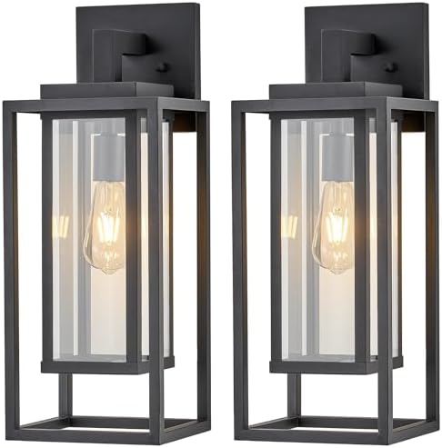 21" Double Cage Outdoor Wall Light, 2Pack Exterior Lantern Sconce by ZMKMOK