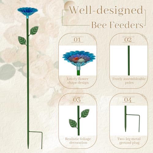 8 Pack Bee Watering Station, Bee Bath for Garden Outdoor Yard Decor - Image 5