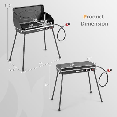 Giantex 2-in-1 Portable Propane Gas Grill & Stove with Detachable Legs - Image 7