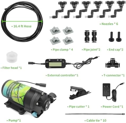 Reptile Misting System with Timer, 6 Nozzles, Self-Priming Pump, Fine Mist - Image 2