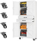 Letaya Metal Garage Storage Cabinets with Wheels,White Rolling Tool Cabinet by LetayaMetalCabinets