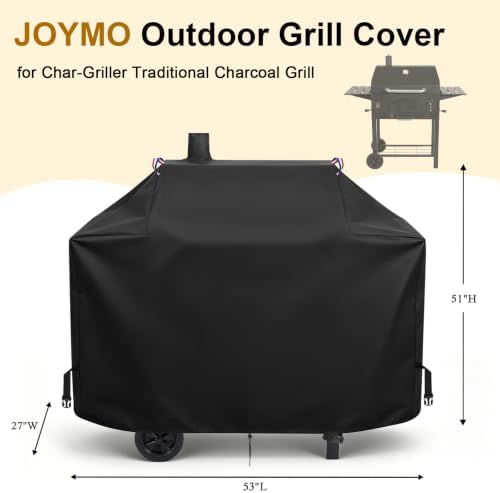 Grill Cover for Char-Griller Traditional Charcoal Grill,BBQ Grill Cover - Image 2