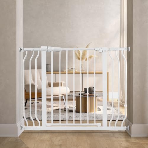 BalanceFrom 29.1-43.3" Easy Walk-Thru Baby and Pet Safety Gate with Hold-Open and Auto-Close – Adjustable Steel Barrier for Stairs, Doorways, and Hallways, No Drilling Installation - Image 2