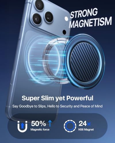 andobil [2026 Ultra-Thin] Magnetic Phone Ring Grip Stand for MagSafe, Blue - Image 3