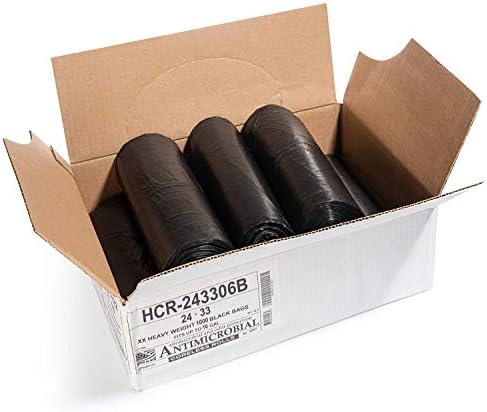 Aluf Plastics 16 Gal Black Trash Bags, 6 Micron (EQ.), 24" x 33" (1000 Pk) - Image 2