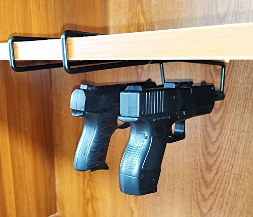 StrongTools Handgun Hanger, Pistol Rack for Gun Safe Shelf or Bookshelf, Pistol Organizer for Displays and Cabinet (4 Packs for 8 Guns) - Image 5