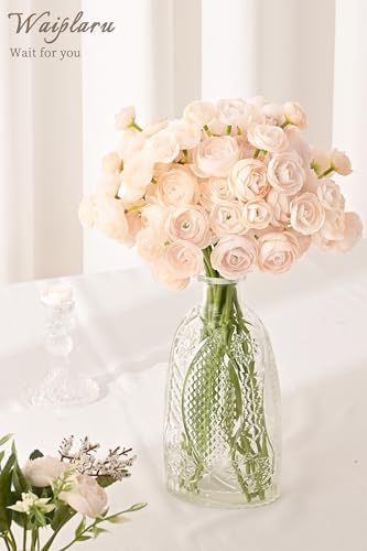Waipfaru Ranunculus Artificial Flowers, 18Pcs 14In Fake Peonies Artificial Flowers, Faux Flower for Vase Silk Flower Real Touch Faux Peony Bulk for DIY Wedding Bouquet Home Bridal Shower Decor - Image 4