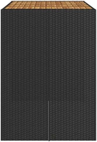 Garden Bar Table Black, Rectangular Acacia Dining, Patio, Outdoor Exterior Table Furniture, Tables - Image 6