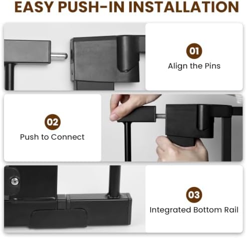 Mumeasy 2.75" Metal Baby Gate Extension, 30" Tall Dog Gate Extender - Image 4