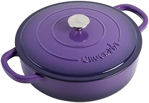 Crock-Pot Artisan Enameled Cast Iron Braiser W/Lid, 5 Quart, Lavender Purple by Crock-PotBrand