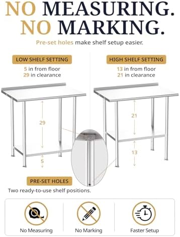 Atelicf NSF Stainless Steel Prep Table 30X60 inch with Backsplash - Image 4
