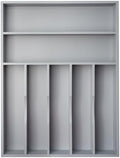 Bamboo Silverware Holder Drawer Utensil Organizer with 7 Slots Gray by Besilord