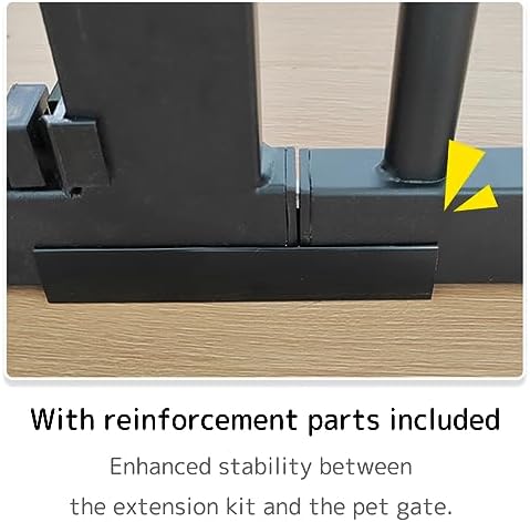 Lumizone 61.02" Extra Tall Pet Gate Extension Kit 12.6" Wide Black - Image 4