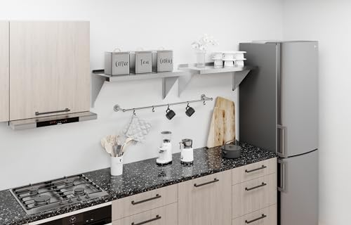 AmGood 14" x 30" Stainless Steel Wall Shelf | Appliance & Equipment Metal Shelving | Kitchen, Restaurant, Garage, Laundry, Utility Room | Heavy Duty | Turned-Down Edge | NSF Certified - Image 2
