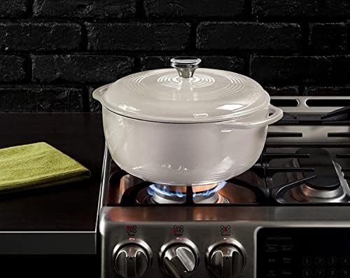 Lodge Essential Enamel Cast Iron Dutch Oven, 3 Quart, Oyster White - Image 6