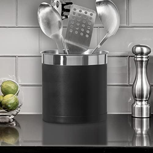 Oggi Steel Holder Utensil Crock, Jumbo, Black - 7'' (7211.3) - Image 6