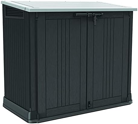 Keter Store-It-Out Prime 4.3 x 3.7 ft. Outdoor Resin Storage Shed with Easy Lift Hinges, Perfect for Yard Tools, Pool Floats and Garden Accessories, Black by Unknown