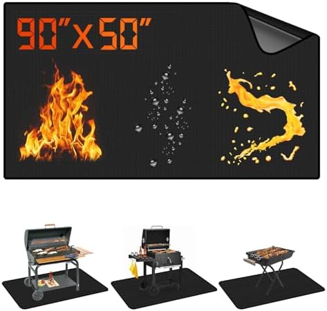90 x 50 Inch Large Under Grill Mats for Outdoor Grill BBQ Mat by OFASIZEN