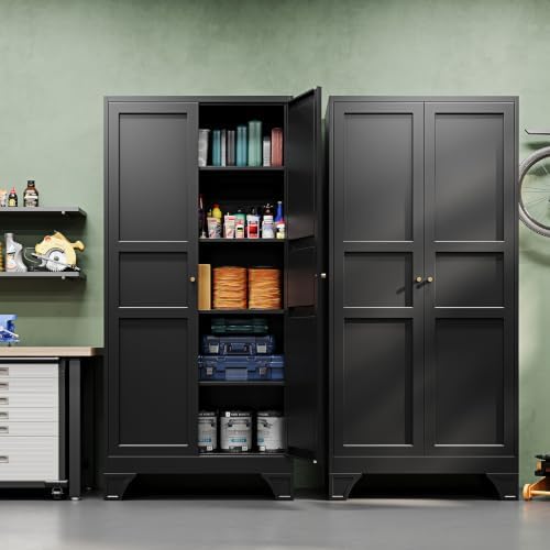 Letaya Metal Garage Storage Cabinets,76"Tall Large Tool Steel Lockers,Black - Image 4