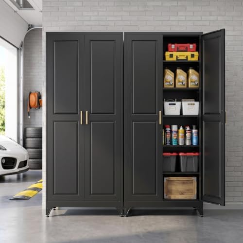 75" Metal Storage Cabinet, Garage Cabinet with Doors and Shelves - Image 2