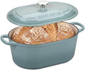 EDGING CASTING Enameled Cast Iron Oval Dutch Oven, 6QT, Seasalt by EDGINGCOOKWARE