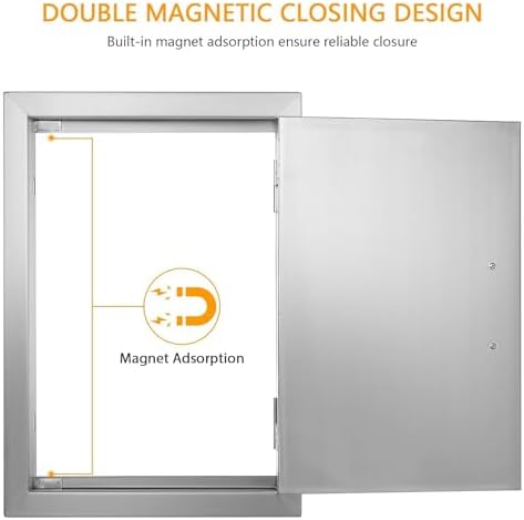 17W x 24H Outdoor Kitchen Access Door, Stainless Steel - Image 5