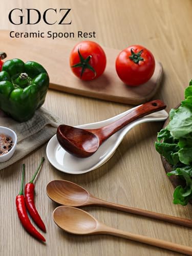GDCZ Large Porcelain Spoon Rest for Kitchen Stove Top (White) - Image 5