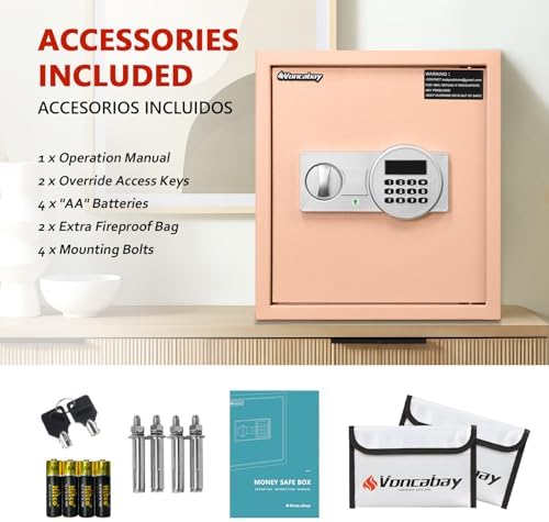 Voncabay Money Safe Box for Home with Digital Keypad, 1.5 Cu. Ft., Khaki - Image 6