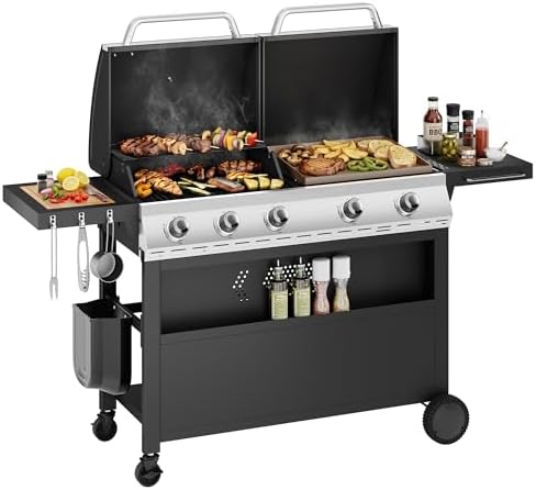 Sophia & William Propane Gas Grill and Griddle Combo, Dual Outdoor BBQ by SophiaWilliam