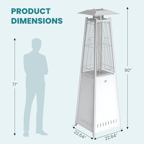 OLIXIS LED 42000 BTU Pyramid Patio Heater, Outdoor Heater - Image 6