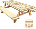 Picnic Table and Bench Cover Set, Waterproof Fitted Elastic Cloth by Unknown