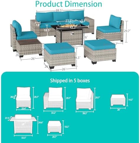 Outdoor Patio Furniture Set PE Wicker Rattan Outdoor Sectional Sofa - Image 3