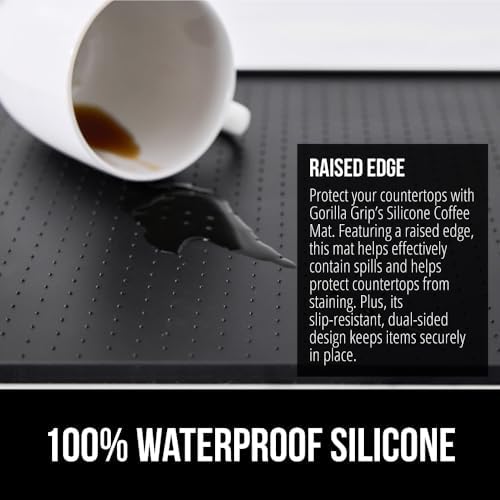 GORILLA GRIP Silicone Coffee Mat, Espresso Bar Essentials, 18x28, Black - Image 3