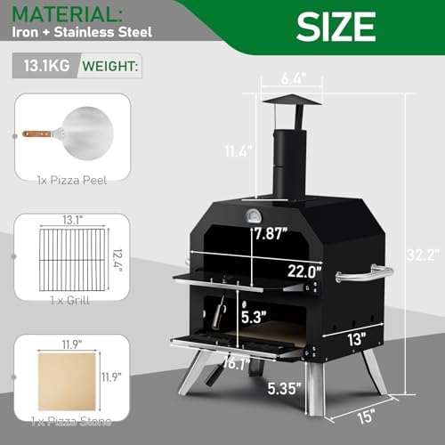 Vasitelan Outdoor Pizza Oven Wood Fired Pizza Maker - Image 2
