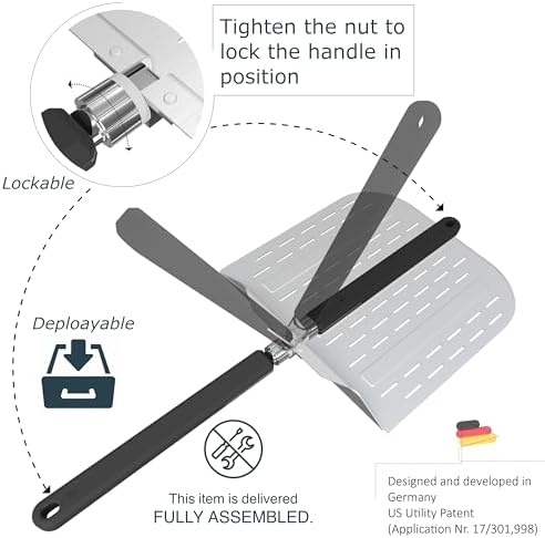 12-Inch Aluminum Pizza Peel with Long Foldable Handle - Image 3