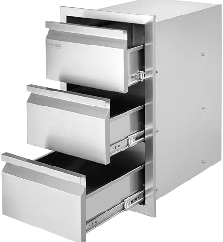 VEVOR Outdoor Kitchen Drawers 14.7"W x 25.4"H x 18.7"D Stainless Steel by VEVOR