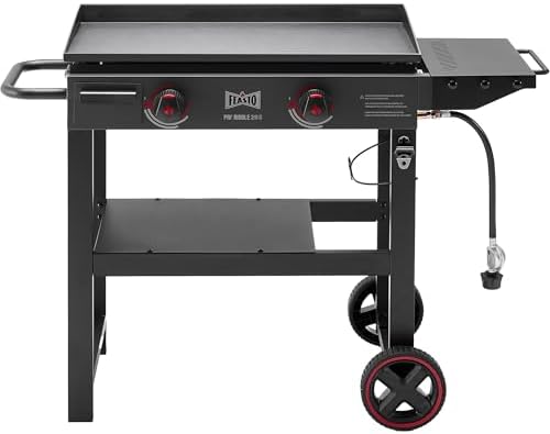 FEASTO 28" 2-Burner Propane Gas Griddle, 30,000 BTU, 458 Sq. In., Black by Idealforcook