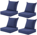 Outdoor Deep Seat Cushion Set, 24x24 Inch, Navy Blue, Set of 4 by MuaMelop