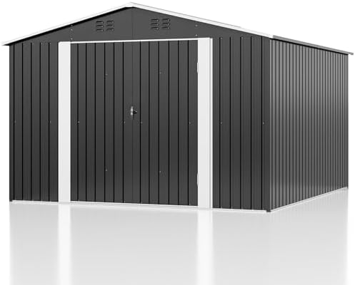 AirWire 10x12 FT Outdoor Storage Metal Shed for Backyard Garden Patio - Image 7