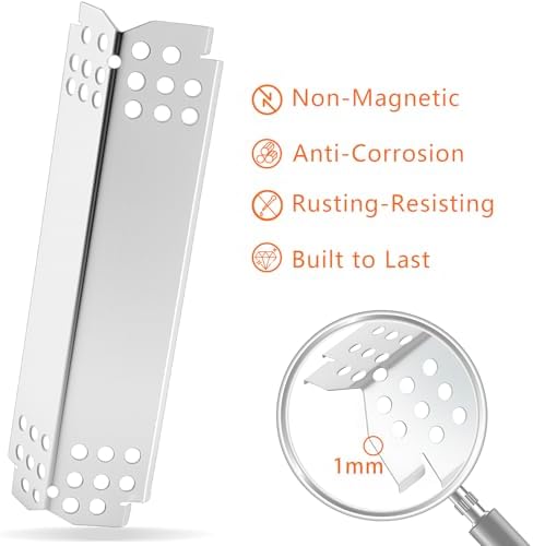 CANDANA Replacement Parts for Nexgrill 4 Burner Heat Tents Home Depot 720-0830H Gas Grill Flame Guards Shield Plates Burner Covers Stainless Steel 14.6" - Image 4