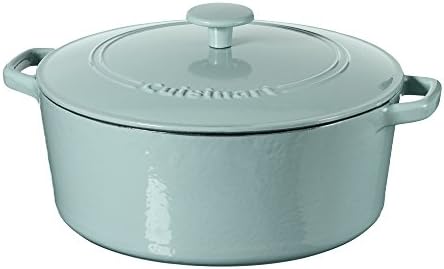 Cuisinart Chef's Classic Enameled Cast Iron Dutch Oven with Lid, Porcelain Enameled Interior, Oven Safe, Induction Compatible, 7-Quart, Round, Light Blue by Cuisinart