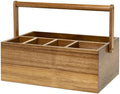 VaeFae Acacia Silverware Caddy, Utensil Holder with Handle, Large by VaeFaeDirect